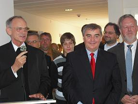 Dr. Norbert Weis, Ministerpräsident Peter Müller und Bürgermeister Kessler